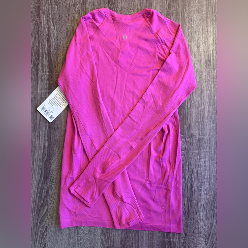 New with tags Lululemon Swiftly Tech Long Sleeve 2.0 Sonic Pink.Hot pink. Size 6 - Picture 7 of 12